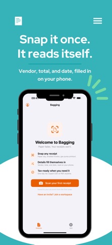 Bagging: Receipts & Expenses screenshot