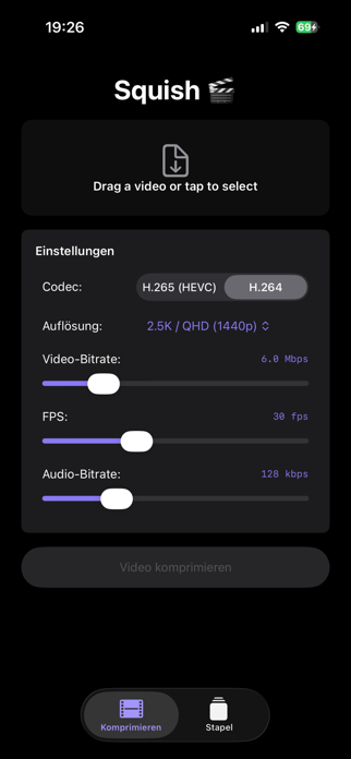 Squish Video Compresor Screenshot 1 of 3