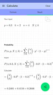 solving binomial distribution iphone screenshot 2