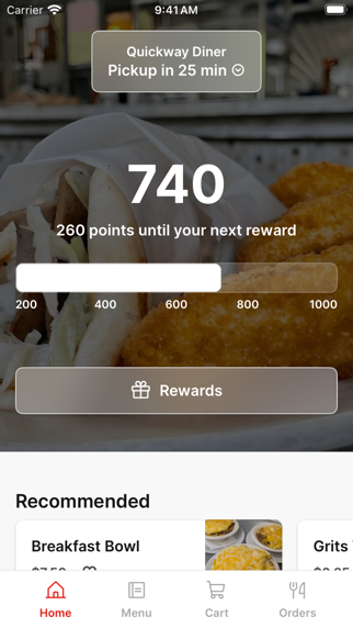 Quickway Diner app screenshot