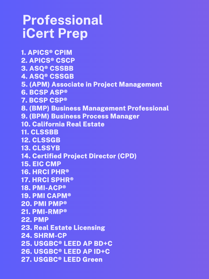 Professional iCert Prep