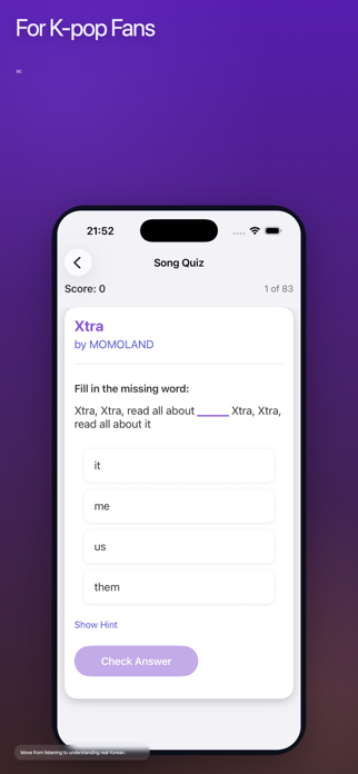 K-lingo Kpop learning Screenshot 2 of 5
