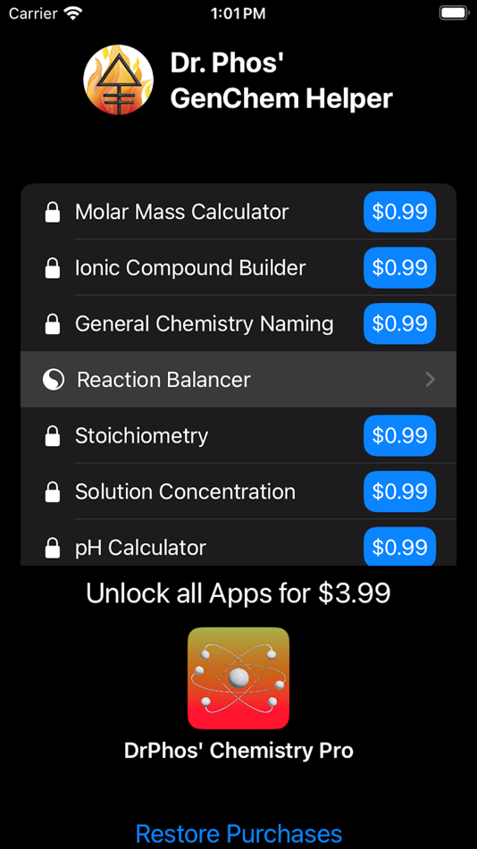 #3. DrPhos' Reaction Balancer (iOS) 由: Monte L Helm