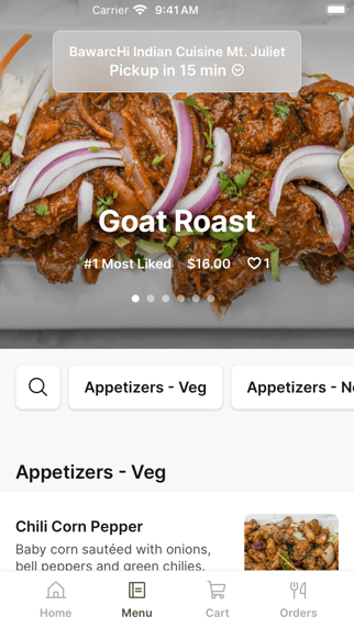 Barwachi Indian Grill iPhone screenshot 2 - Food & Drink app
