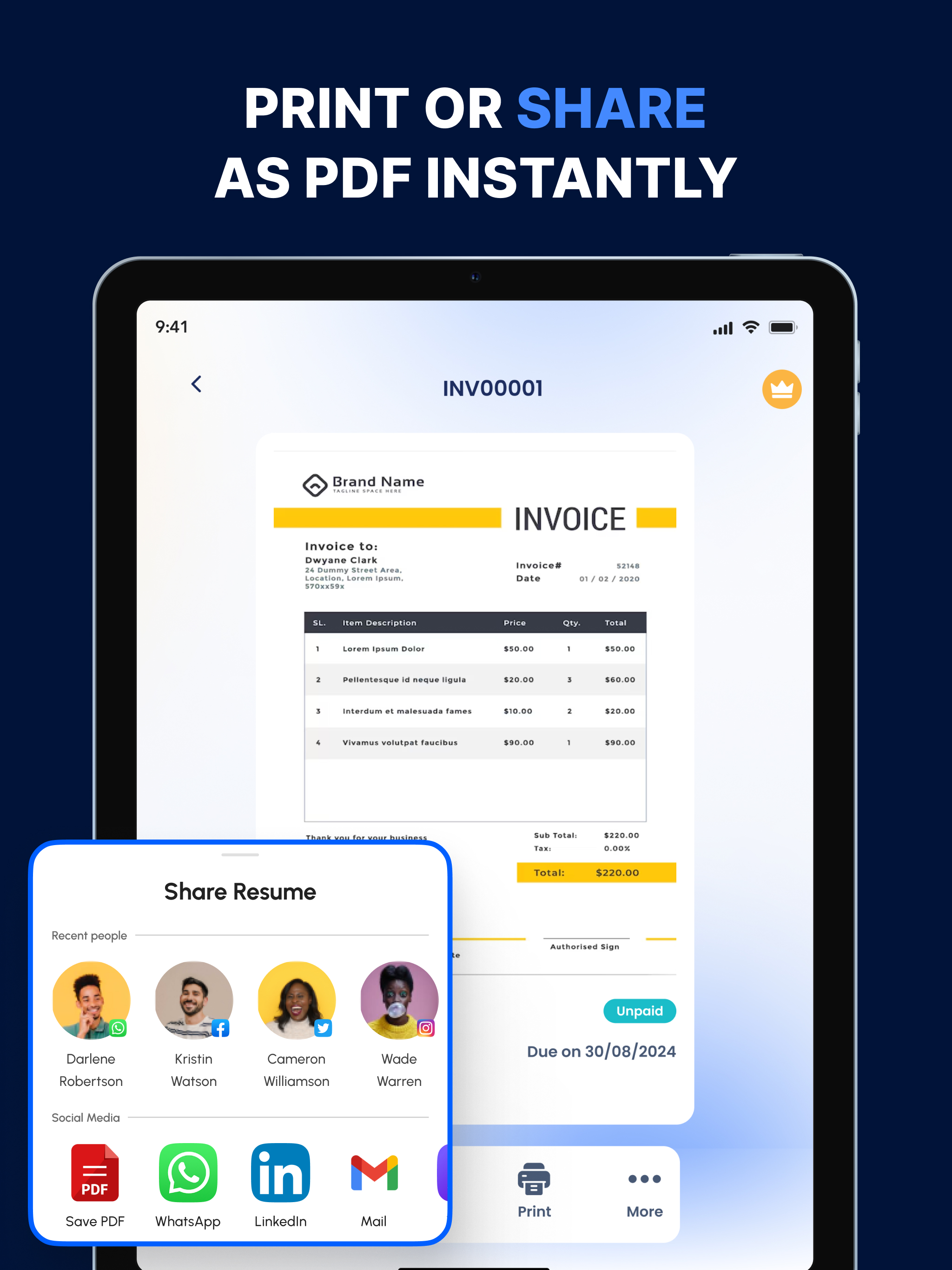 Invoice Maker & Receipt :Spark
