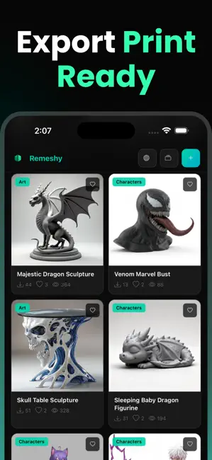 Remeshy: AI 3D Printables iPhone screenshot 3