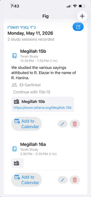Fig Torah Diary screenshot 3