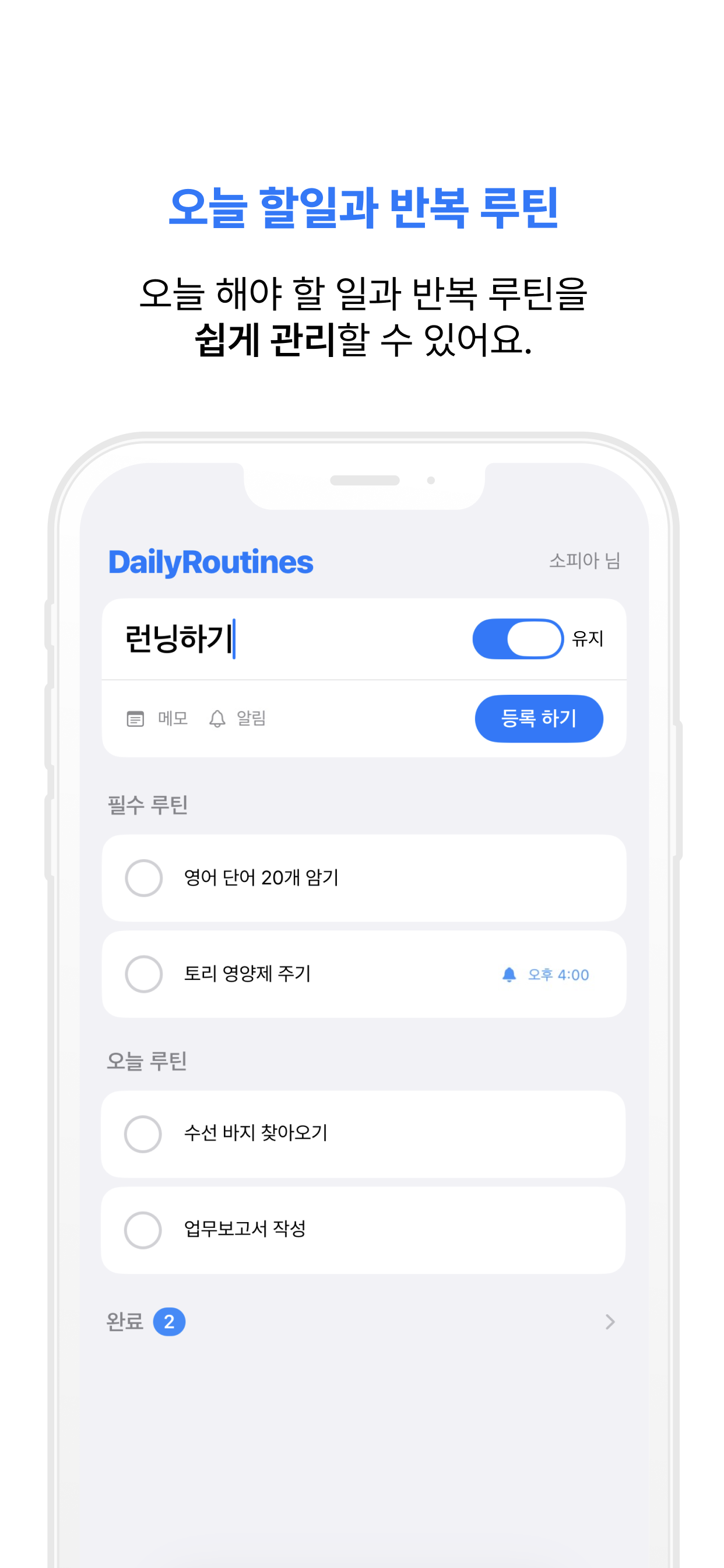 데일리 루틴 : 할 일, 루틴