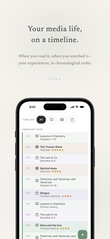 TANA - Media tracker screenshot