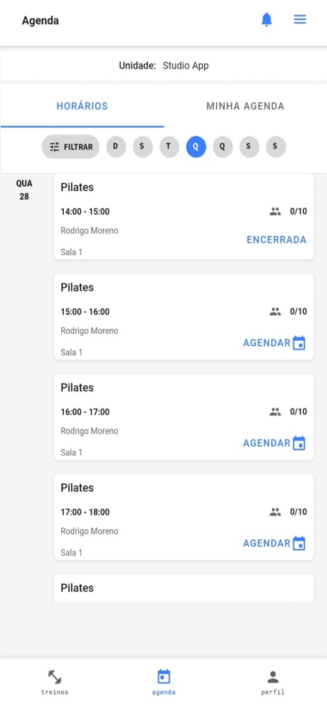 Skyfit App - The app provides a comprehensive class schedule, displaying class timings and available slots, allowing users to effortlessly book or join waiting lists.