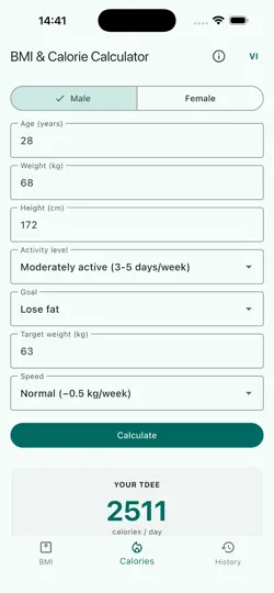 Capture d'écran de BMI & Calorie Counter sur iPhone 1