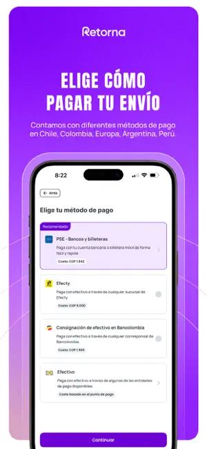 Retorna: envía dinero seguro iPhone screenshot 3