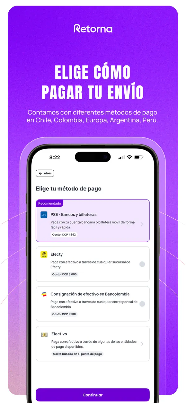 Screenshot #3 pour Retorna: envía dinero seguro