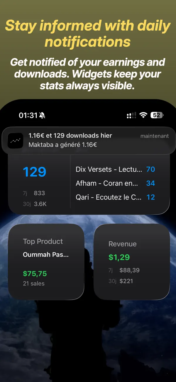 Screenshot #3 pour AppStats - Revenue & Stats