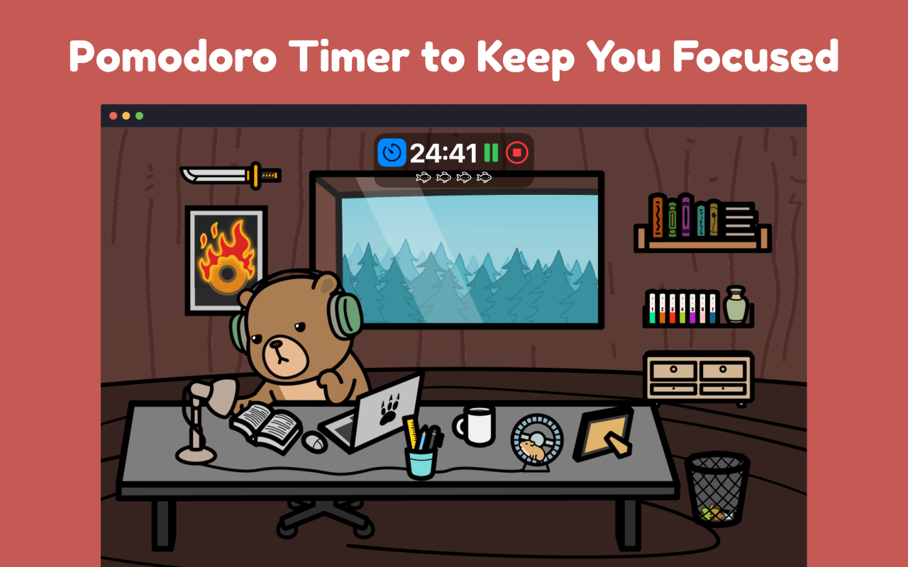 Lofi Bear: Pomodoro Timer