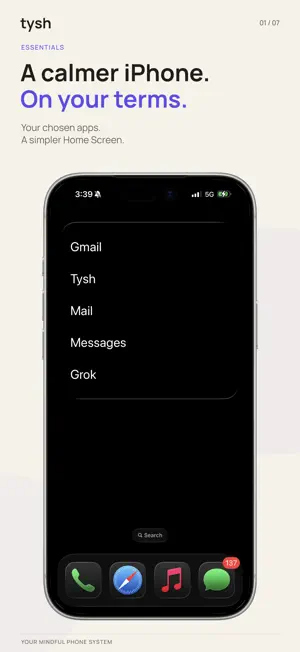 Tysh: Mindful Phone System screenshot 1