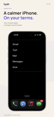 Tysh: Mindful Phone System Screenshot 1 of 7