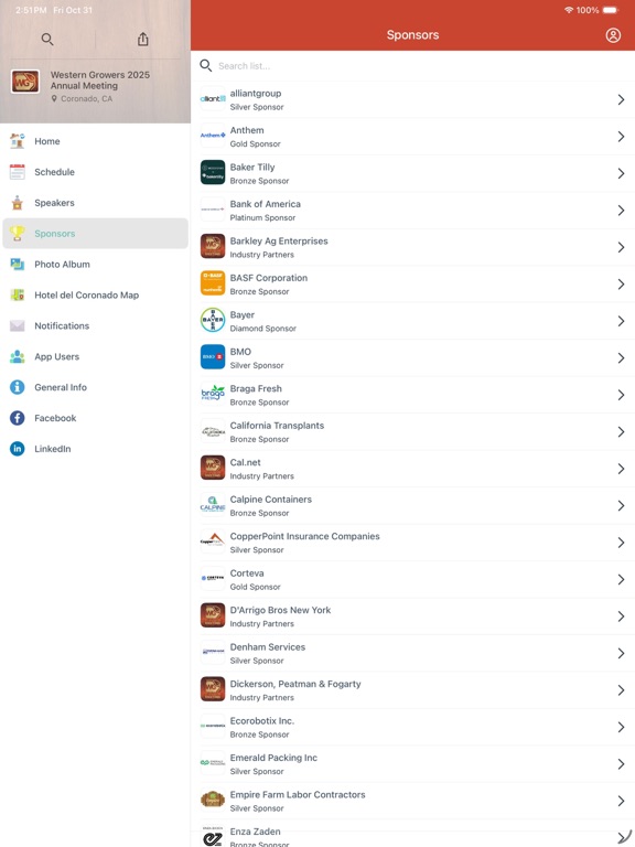 Western Growers Annual Meeting iPad screenshot 2 - Business app