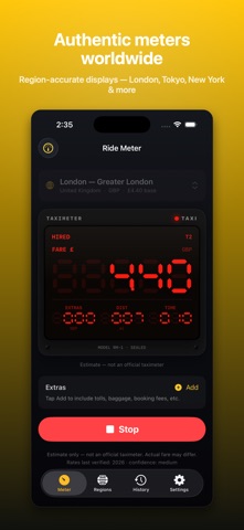 Ride Meter: Taxi Fare Meter iPhone screenshot