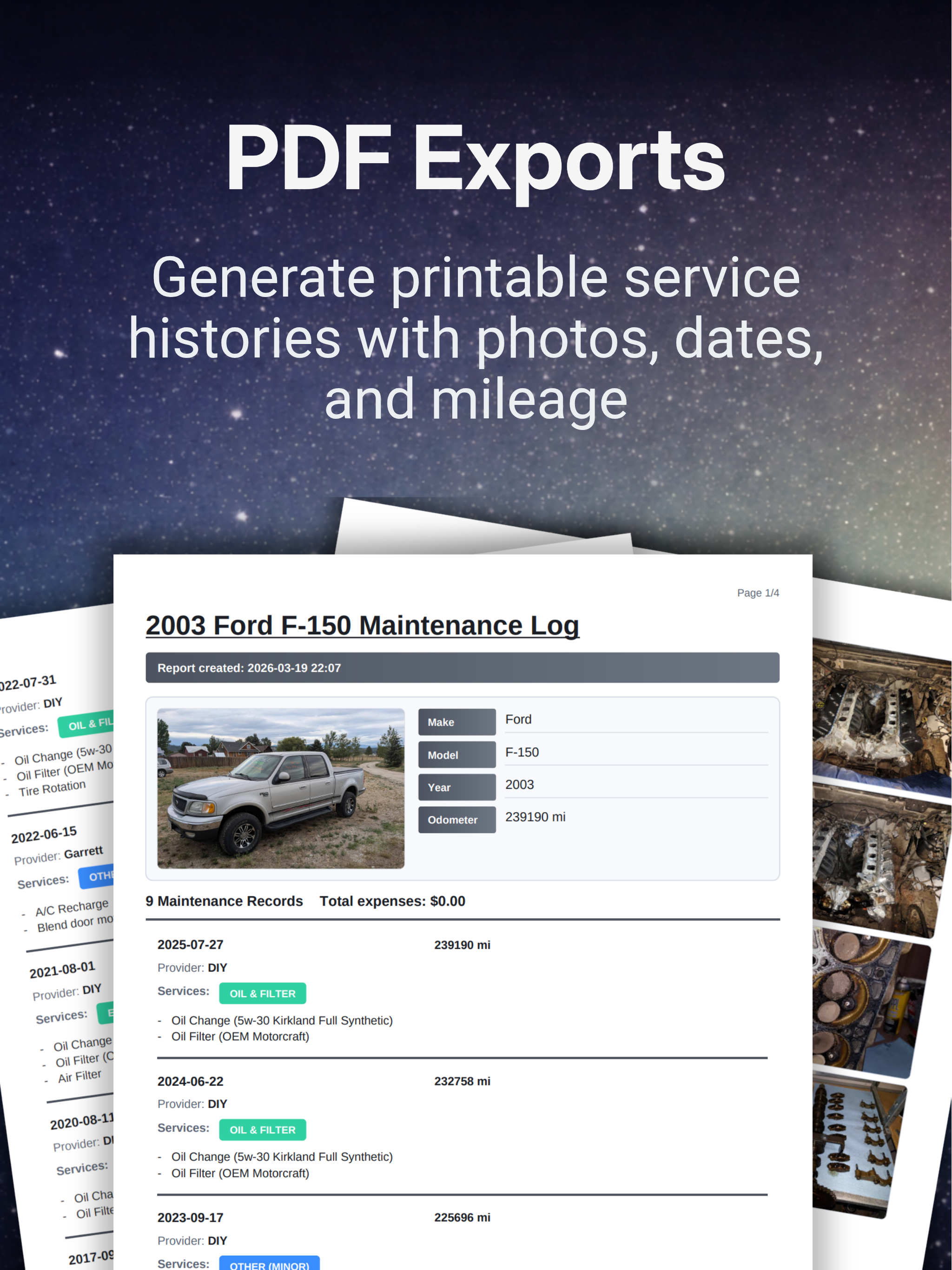 OdoVault Family Vehicle Log