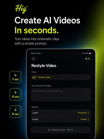 Higvid - Ai Video Generator iPad screenshot