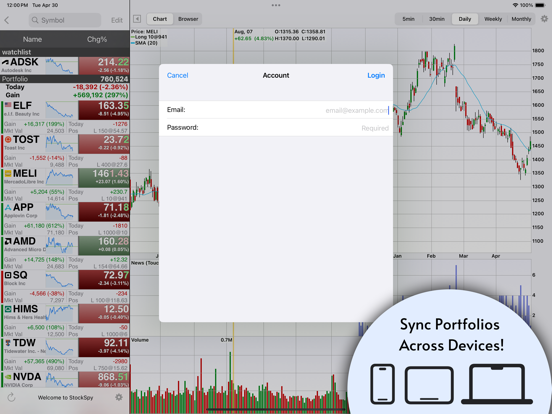 Stocks: Realtime Quotes Charts iPad screenshot 5 - Finance app