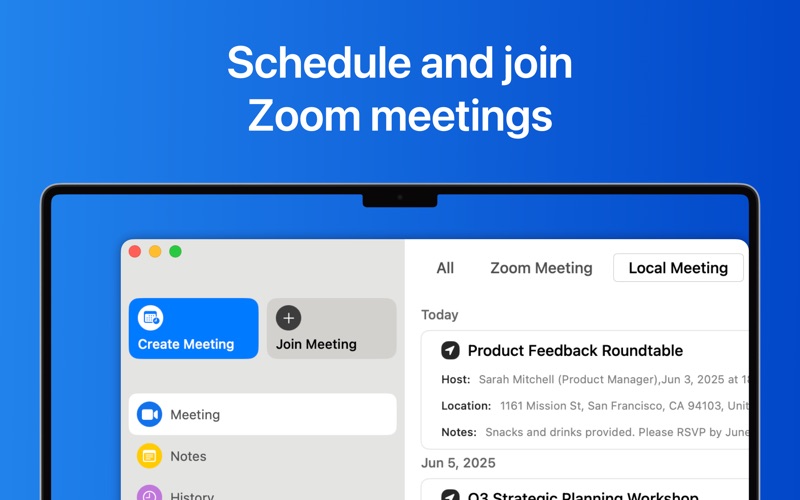 Meeting for Zoom App Screenshot
