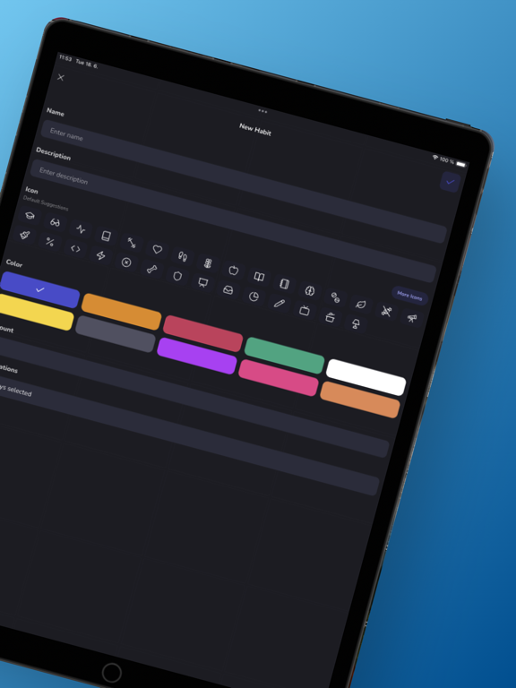 Unlimited Grid Habit Tracker iPad screenshot 2 - Productivity app
