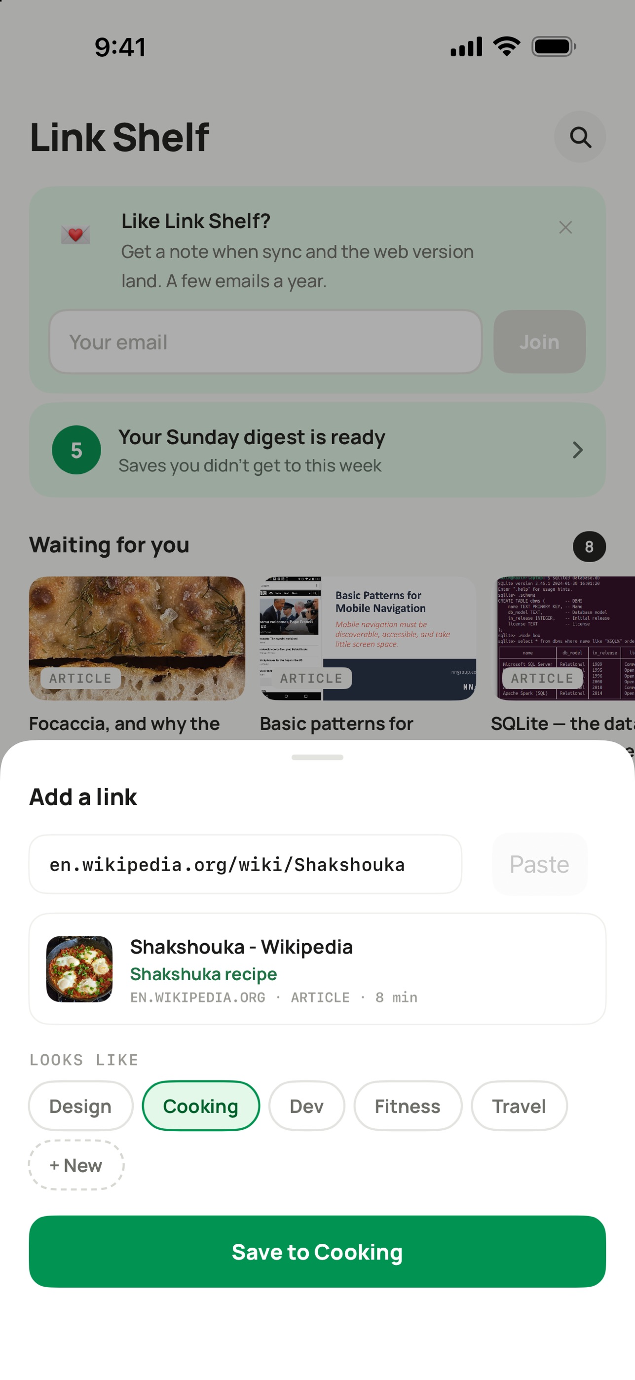 Screenshot 2 of Link Shelf: save it
