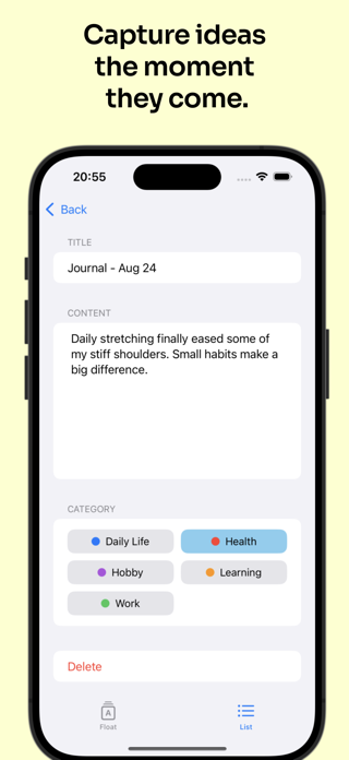 Floating Memo: Notes & Ideas Screenshot 4 of 6