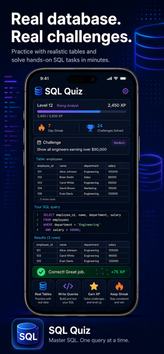 SQL Prep - Learn & Practice Screenshot 2 of 5