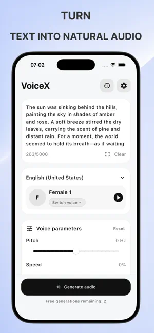 VoiceX - Text To Speech screenshot 1
