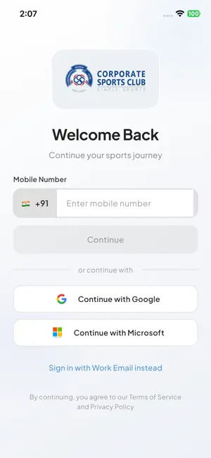 Corporate Sports Club iPhone screenshot 2