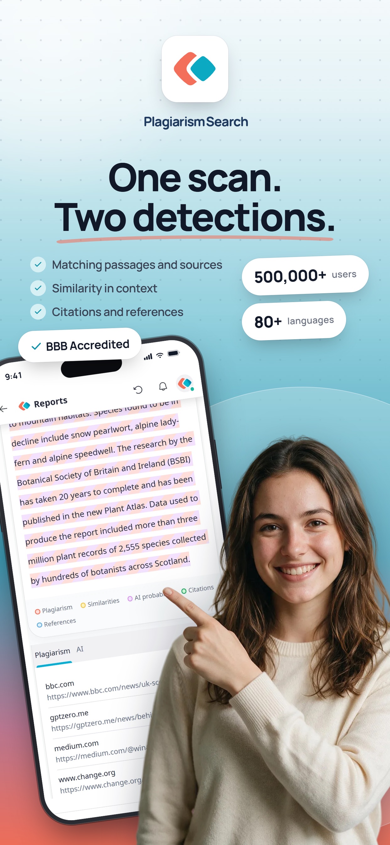 Screenshot 1 of PlagiarismSearch