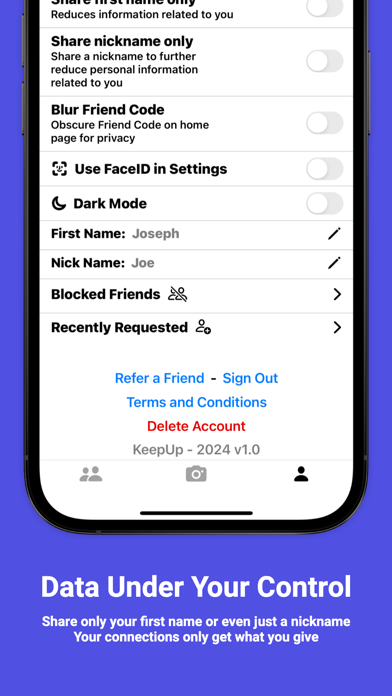 KeepUp: IRL Connections iPhone screenshot 4 - Social Networking app