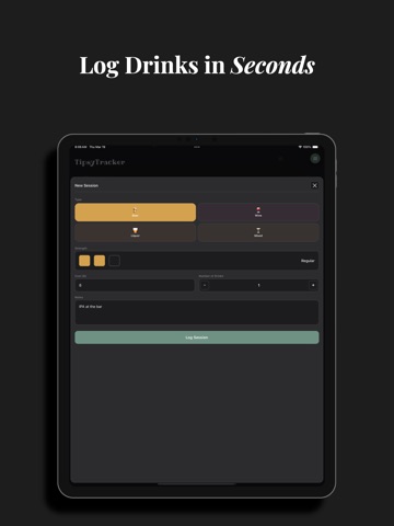 TipsyTracker - Drink tracking iPad screenshot