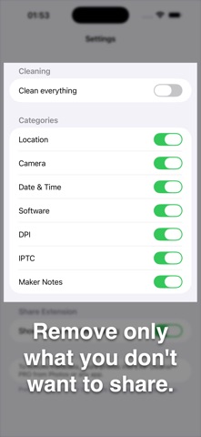 EXIF Cleaner PRO iPhone screenshot