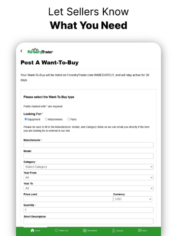 ForestryTrader iPad screenshot
