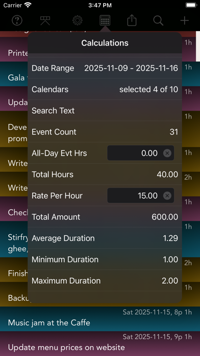 CalReader - Calender logs iPhone screenshot 5 - Productivity app