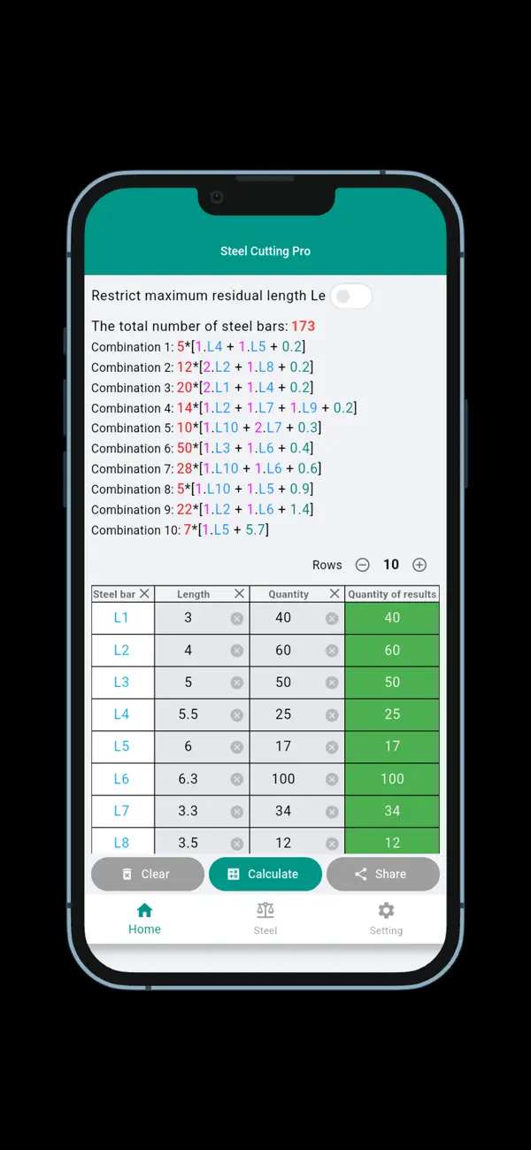 Screenshot #1 pour Steel cutting optimization Pro