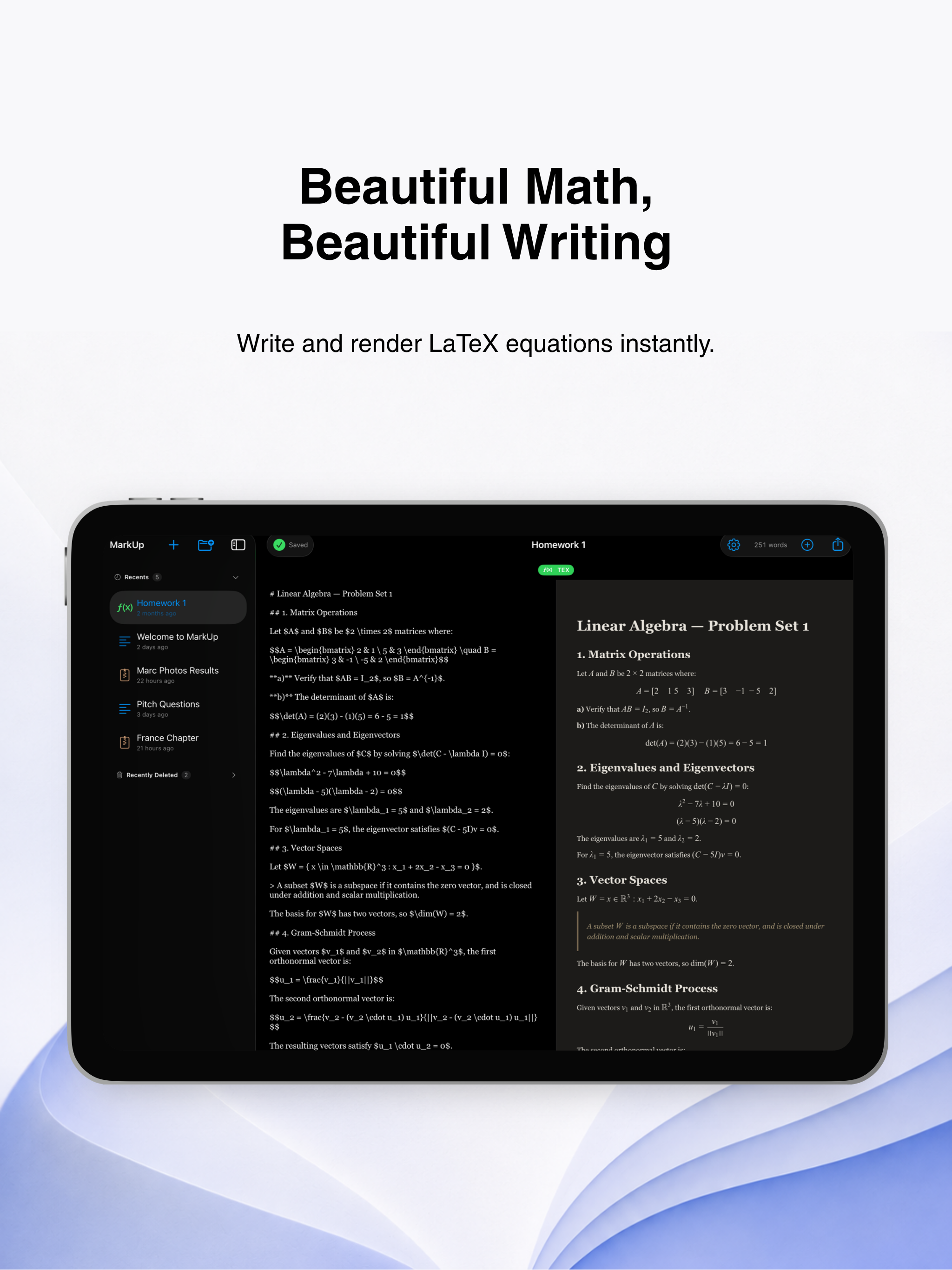MarkUp — Text & Math Editor