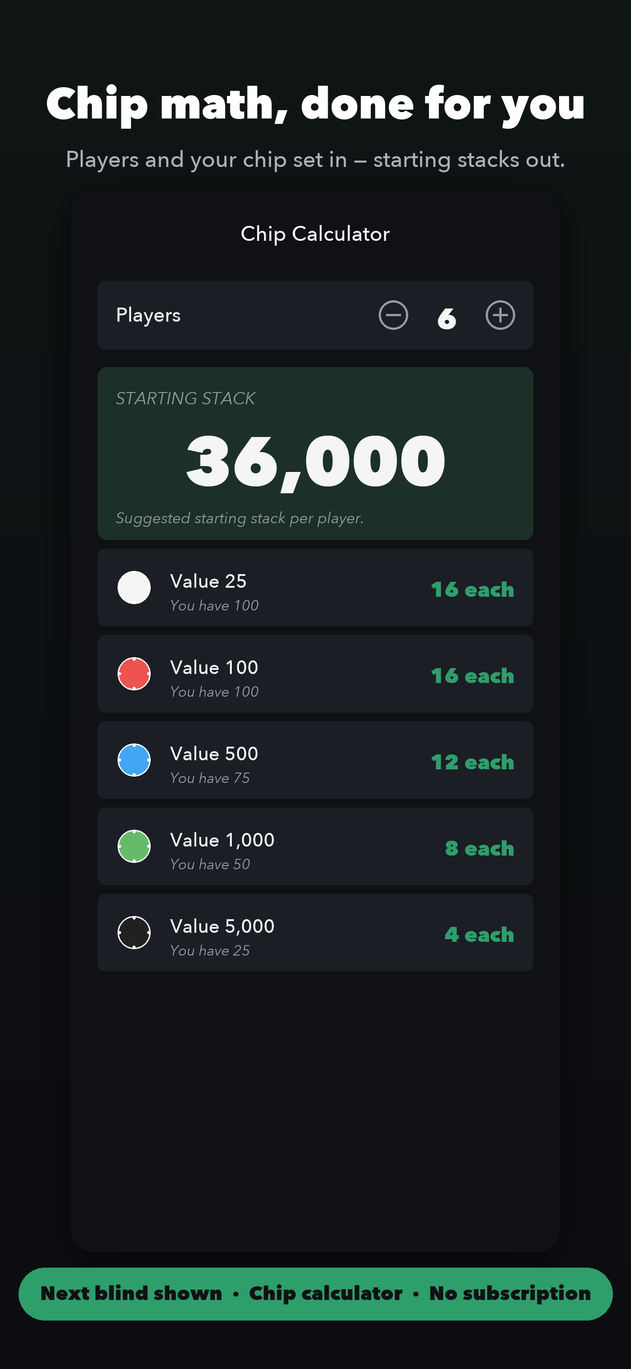 Poker Timer: Blinds & Chips screenshot 3