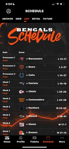 Cincinnati Bengals screenshot