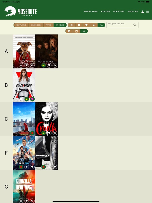 Yosemite Cinema iPad screenshot 5 - Entertainment app