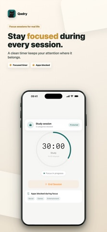 Qadry: Focus Timer & Blocker screenshot