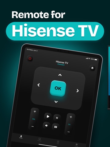 Remote for Hisense Smart TV. iPad screenshot 1