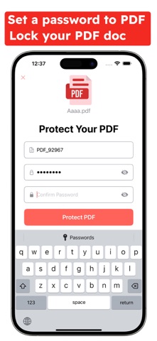 PDF Secure, Lock PDF password iPhone screenshot
