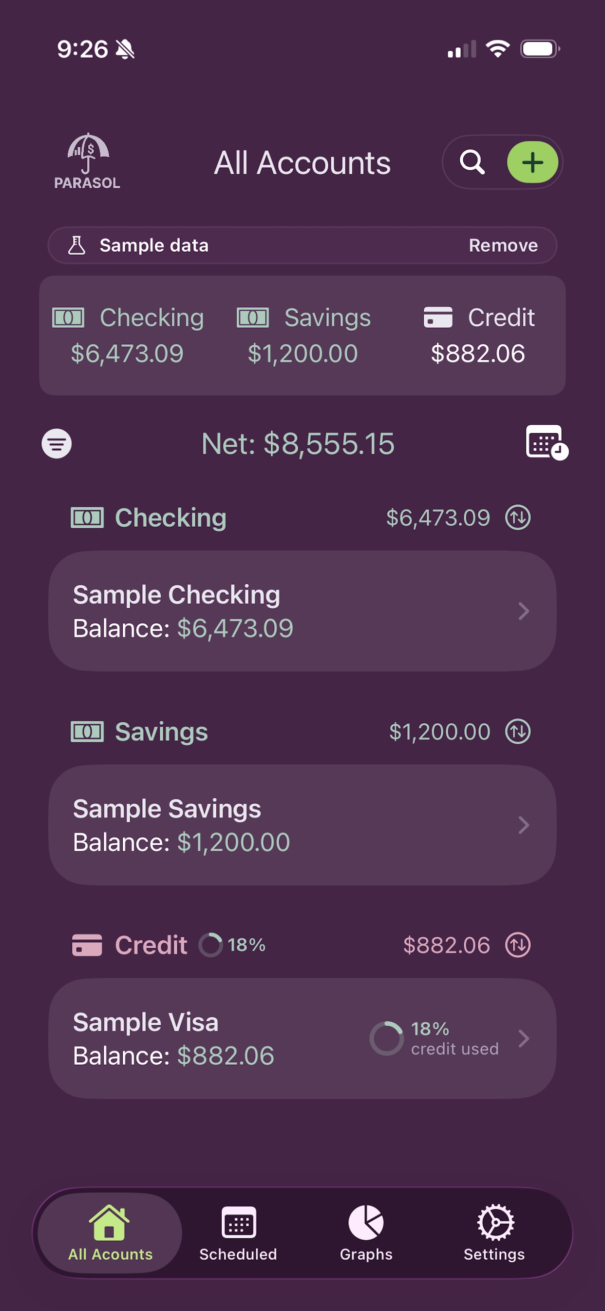 Screenshot 1 of Parasol Budget
