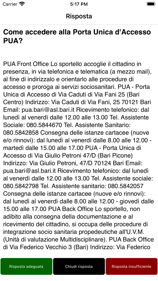 #3. PUA Bari (iOS) Podle: Cooperativa Sociale CAPS