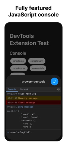 devtools iPhone screenshot